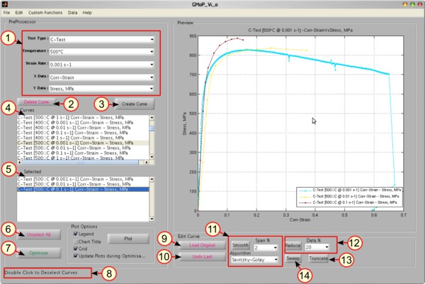 Pre Processor for the material modeling platform